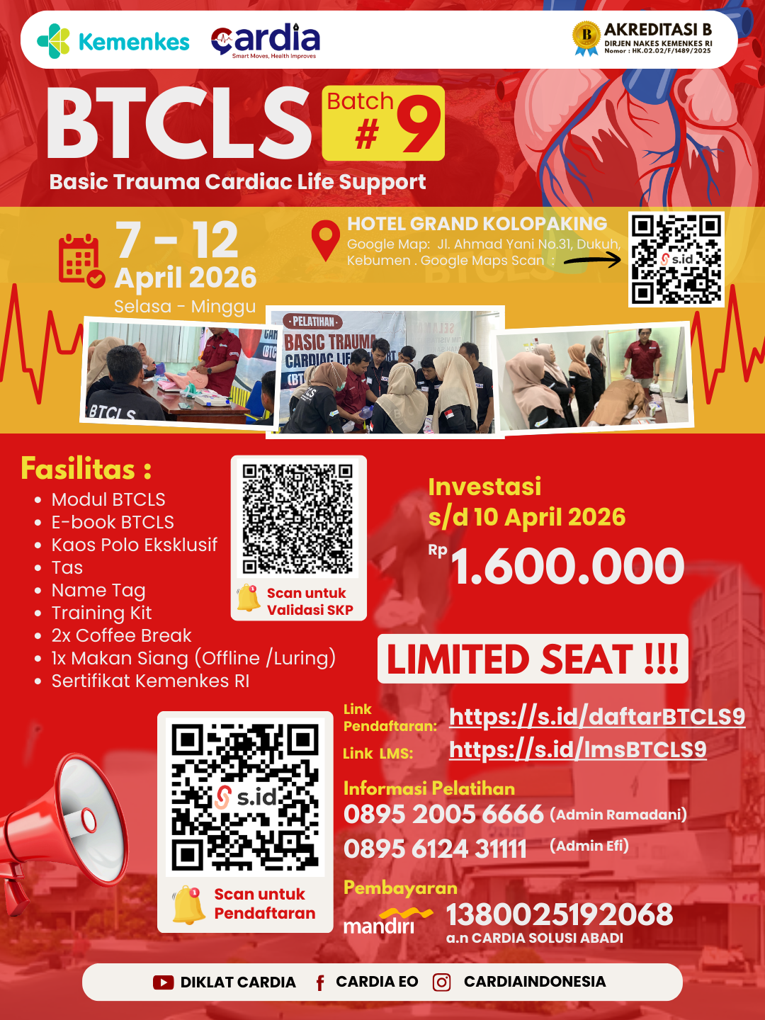 Gambar Pelatihan Basic Trauma Cardiac Life Support (BTCLS) Batch 9